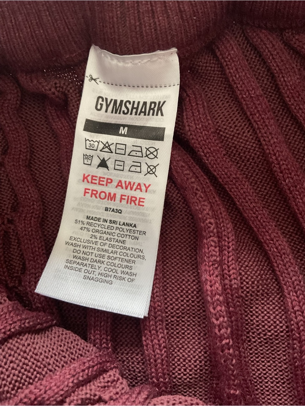 Gymshark Rest Day Cable Knit Flare Pants Women’s M Burgundy NWT - Picture 6 of 12